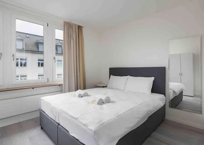 Urban Oasis With Queen Bed And View Be-43 شقة زيورخ